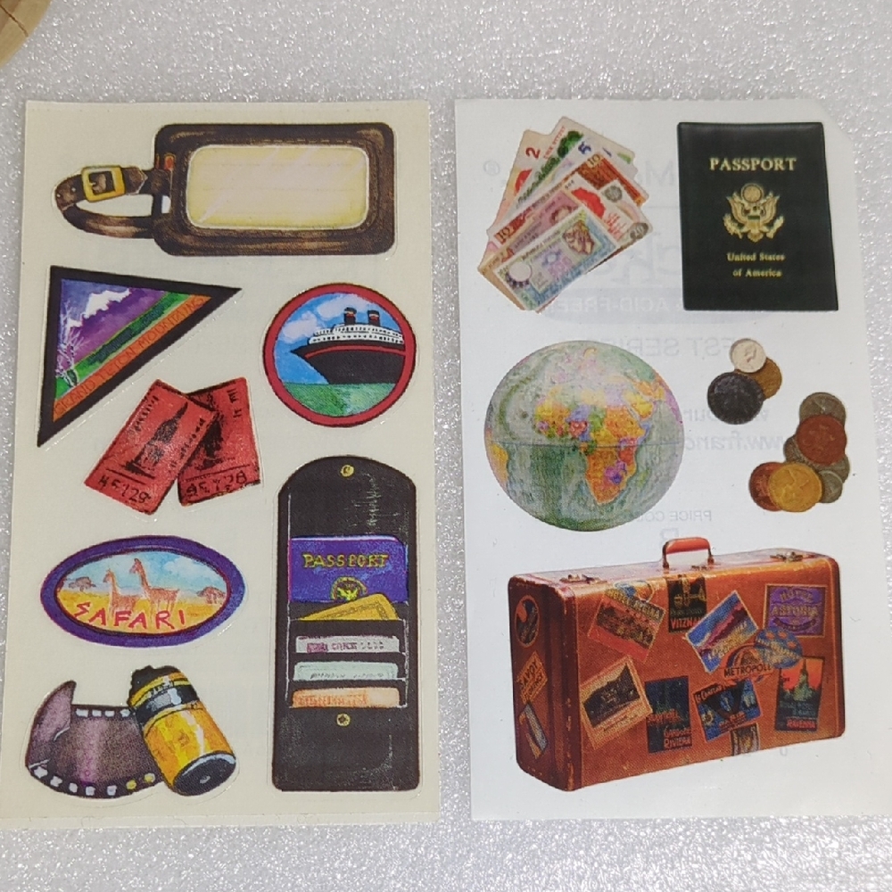 💚4/$10💚Frances Meyer Travel-Themed Sticker Set